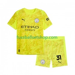 Günstige Fußball Trikotsatz Manchester City Ederson Moraes 31 Torwart Kinder Ausweichtrikot 2025-2026 Kurzarm