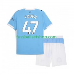 Günstige Fußball Trikotsatz Manchester City Phil Foden 47 Kinder Heimtrikot 2025-2026 Kurzarm