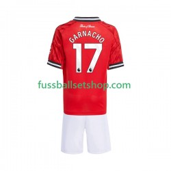 Günstige Fußball Trikotsatz Manchester United Alejandro Garnacho 17 Kinder Heimtrikot 2025-2026 Kurzarm