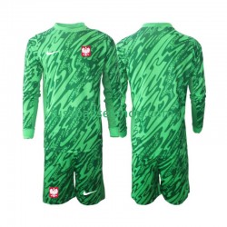 Günstige Fußball Trikotsatz Polen Torwart Kinder Ausweichtrikot 2024 Langarm