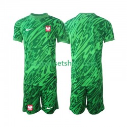 Günstige Fußball Trikotsatz Polen Torwart Kinder Ausweichtrikot 2024 Kurzarm
