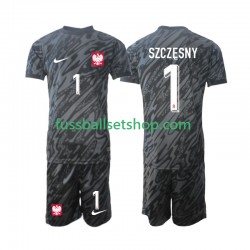 Günstige Fußball Trikotsatz Polen Szczesny 1 Torwart Kinder Auswärtstrikot 2024 Kurzarm