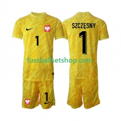 Günstige Fußball Trikotsatz Polen Szczesny 1 Torwart Kinder Heimtrikot 2024 Kurzarm