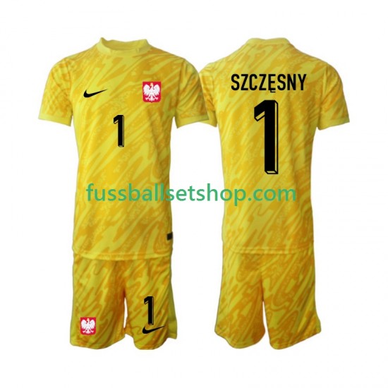 Günstige Fußball Trikotsatz Polen Szczesny 1 Torwart Kinder Heimtrikot 2024 Kurzarm