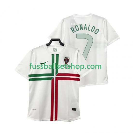 Günstige Fußball Trikotsatz Portugal Cristiano Ronaldo 7 2012 Retro Herren Auswärtstrikot Kurzarm