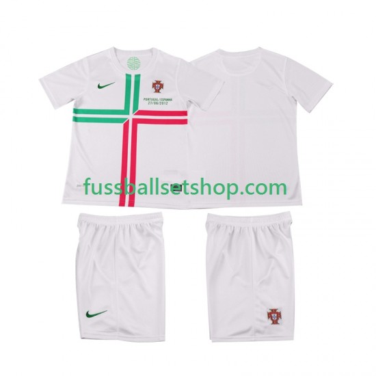 Günstige Fußball Trikotsatz Portugal 2012 Retro Kinder Auswärtstrikot Kurzarm