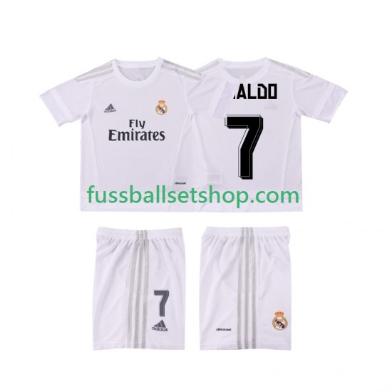 Günstige Fußball Trikotsatz Real Madrid Cristiano Ronaldo 7 2015 2016 Retro Kinder Heimtrikot Kurzarm