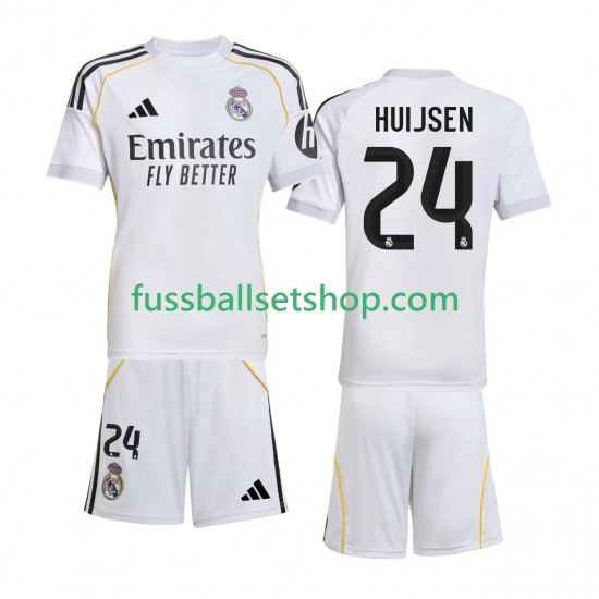 Günstige Fußball Trikotsatz Real Madrid Huijsen 24 Kinder Heimtrikot 2025-2026 Kurzarm