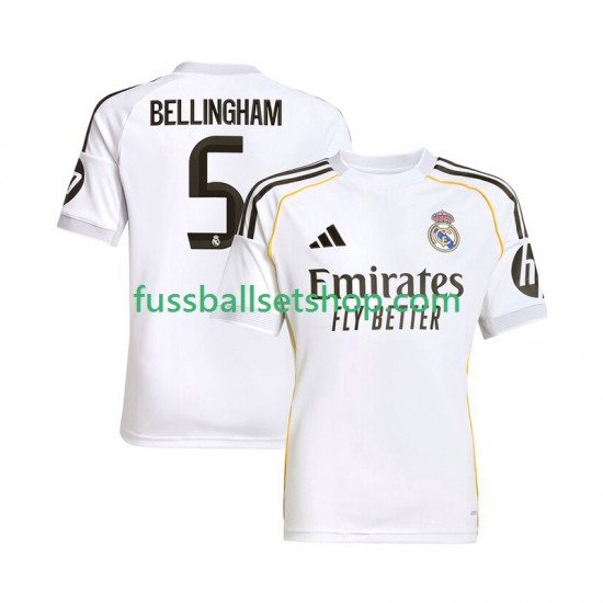 Günstige Fußball Trikotsatz Real Madrid Jude Bellingham 5 Herren Heimtrikot 2025-2026 Kurzarm