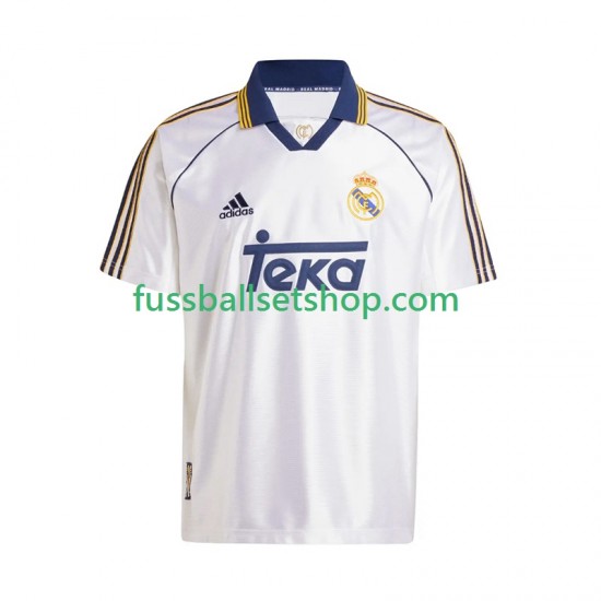 Günstige Fußball Trikotsatz Real Madrid -2000 Retro Herren Heimtrikot 1999 Kurzarm