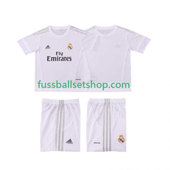 Günstige Fußball Trikotsatz Real Madrid 2015 2016 Retro Kinder Heimtrikot Kurzarm