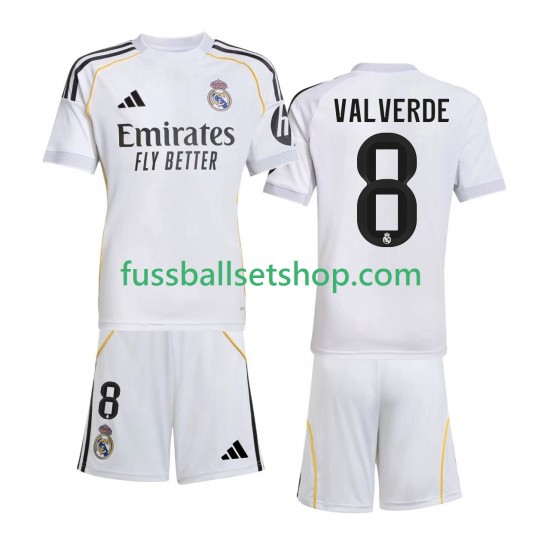 Günstige Fußball Trikotsatz Real Madrid Valverde 8 Kinder Heimtrikot 2025-2026 Kurzarm