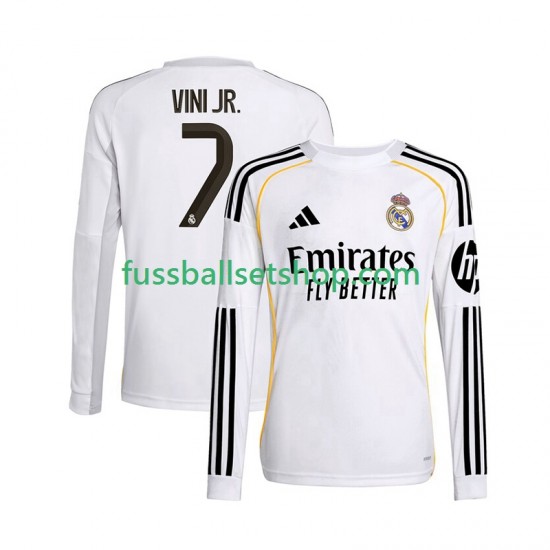 Günstige Fußball Trikotsatz Real Madrid Vinicius Junior 7 Herren Heimtrikot 2025-2026 Langarm