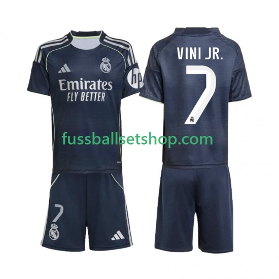 Günstige Fußball Trikotsatz Real Madrid Vinicius Junior 7 Kinder Auswärtstrikot 2025-2026 Kurzarm