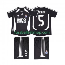 Günstige Fußball Trikotsatz Real Madrid ZIDANE 5 2007 Retro Kinder Auswärtstrikot 2006 Kurzarm