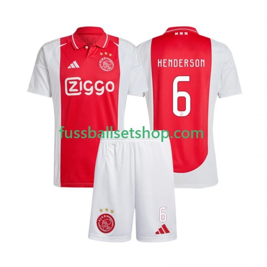 Günstige Fußball Trikotsatz Ajax Amsterdam Henderson 6 Kinder Heimtrikot 2024-2025 Kurzarm