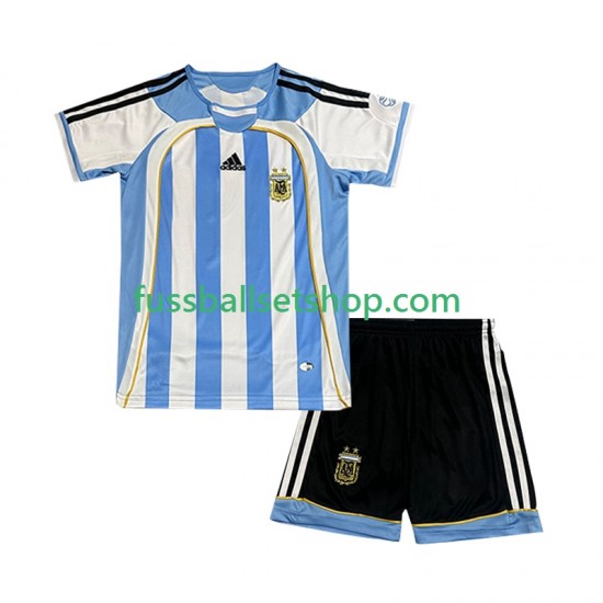 Günstige Fußball Trikotsatz Argentinien Retro Kinder Heimtrikot 2006 Kurzarm