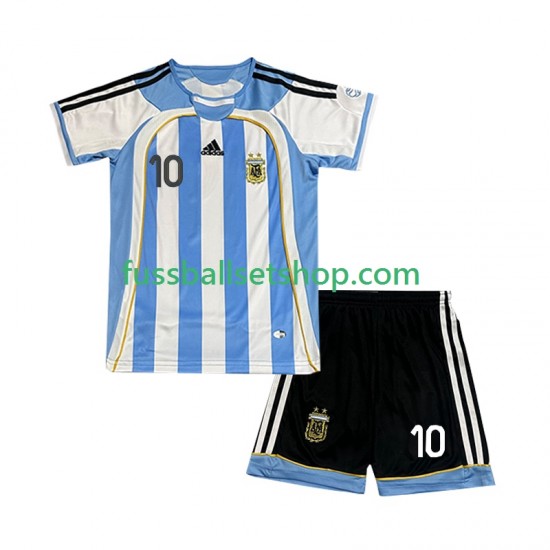 Günstige Fußball Trikotsatz Argentinien Maradona 10 Retro Kinder Heimtrikot 2006 Kurzarm