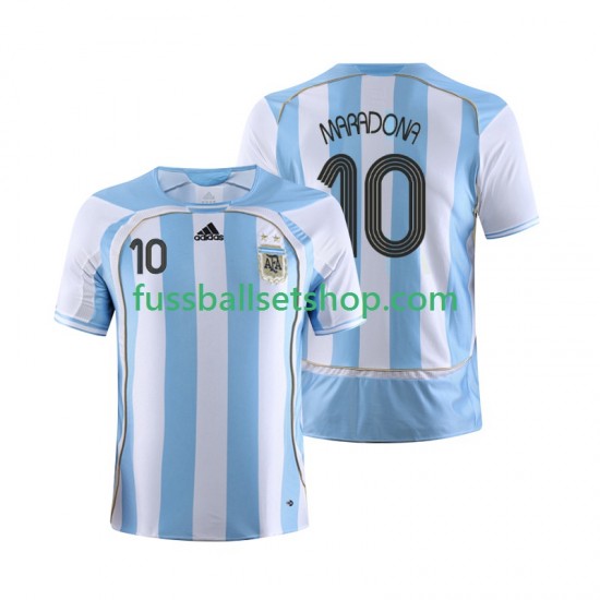 Günstige Fußball Trikotsatz Argentinien Maradona 10 Retro Herren Heimtrikot 2006 Kurzarm