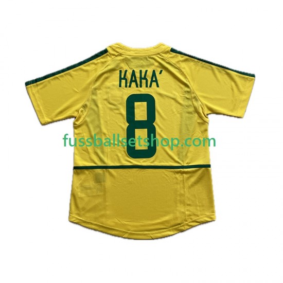Günstige Fußball Trikotsatz Brasilien KAKA 8 Retro Herren Heimtrikot 2002 Kurzarm