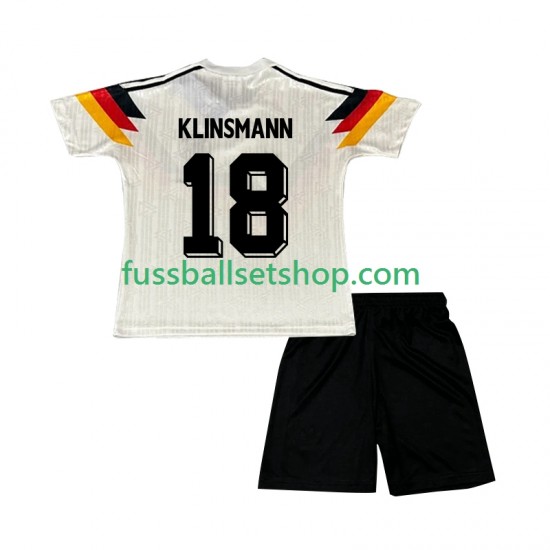 Günstige Fußball Trikotsatz Deutschland Klinsmann 18 1990 Retro Kinder Heimtrikot Kurzarm
