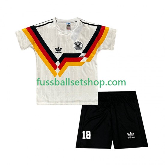 Günstige Fußball Trikotsatz Deutschland Klinsmann 18 1990 Retro Kinder Heimtrikot Kurzarm