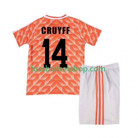 Günstige Fußball Trikotsatz Niederlande Cruyff 14 1988 Retro Kinder Heimtrikot Kurzarm