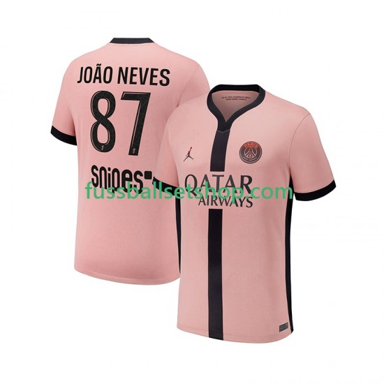 Günstige Fußball Trikotsatz Paris Saint-Germain Joao Neves 87 Herren Ausweichtrikot 2024-2025 Kurzarm
