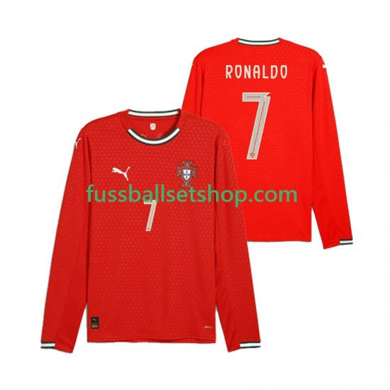 Günstige Fußball Trikotsatz Portugal Cristiano Ronaldo 7 Herren Heimtrikot 2025 Langarm
