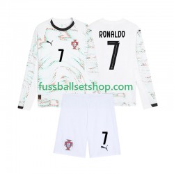 Günstige Fußball Trikotsatz Portugal Cristiano Ronaldo 7 Kinder Auswärtstrikot 2025 Langarm