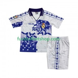 Günstige Fußball Trikotsatz Real Madrid 1996 1997 Retro Kinder Ausweichtrikot Kurzarm
