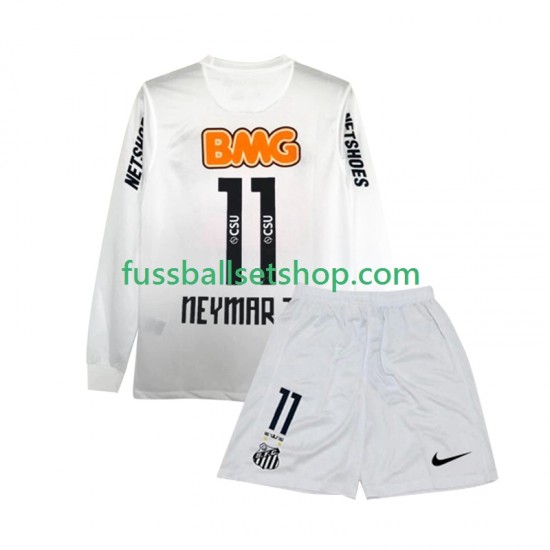 Günstige Fußball Trikotsatz Santos Neymar JR 11 2012 Retro Kinder Heimtrikot 2011 Langarm