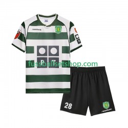 Günstige Fußball Trikotsatz Sporting CP Cristiano Ronaldo 28 2001 2003 Retro Kinder Heimtrikot Kurzarm
