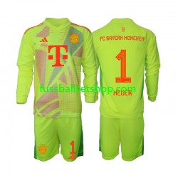Günstige Fußball Trikotsatz FC Bayern München Manuel Neuer 1 Torwart Kinder Heimtrikot 2024-2025 Langarm