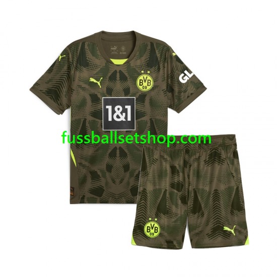 Günstige Fußball Trikotsatz Borussia Dortmund Torwart Kinder Heimtrikot 2024-2025 Kurzarm
