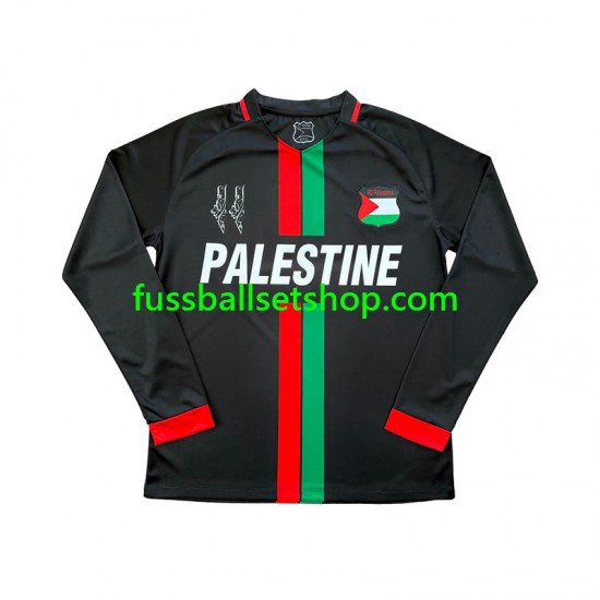 Günstige Fußball Trikotsatz Club Deportivo Palestino Center Stripre Herren Heimtrikot 2024-2025 Langarm