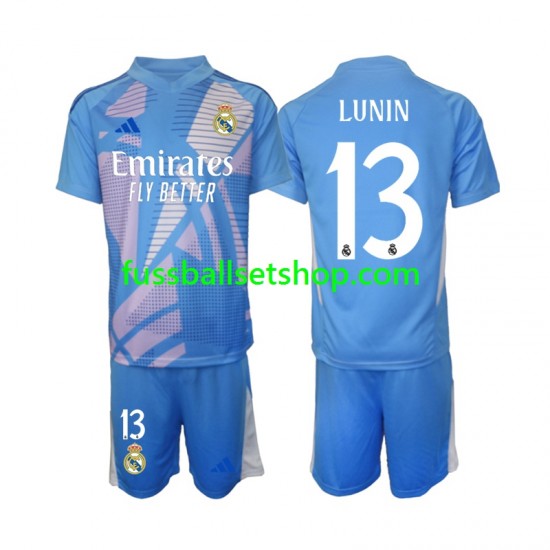 Günstige Fußball Trikotsatz Real Madrid Andriy Lunin 13 Torwart Kinder Heimtrikot 2024-2025 Kurzarm