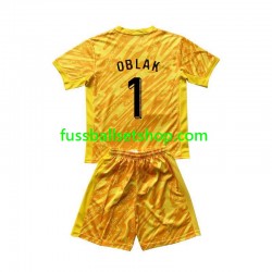 Günstige Fußball Trikotsatz Slowenien Jan Oblak 1 Torwart Kinder Heimtrikot Euro 2024 Kurzarm