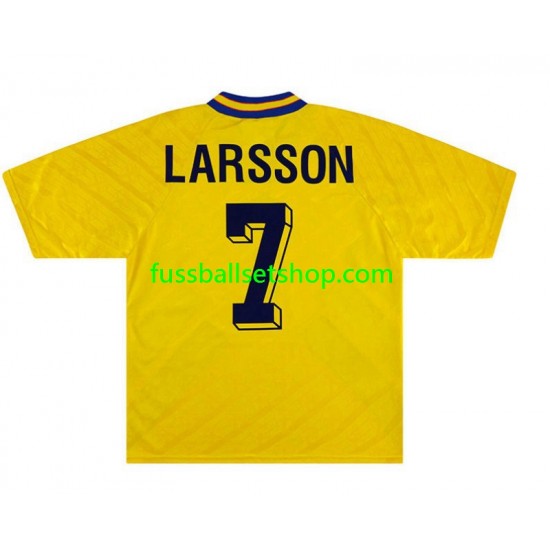 Günstige Fußball Trikotsatz Schweden Henrik Larsson 7 Retro Herren Heimtrikot 1994 Kurzarm