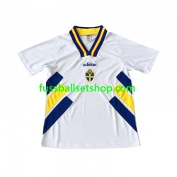 Günstige Fußball Trikotsatz Schweden Retro Herren Auswärtstrikot 1994 Kurzarm