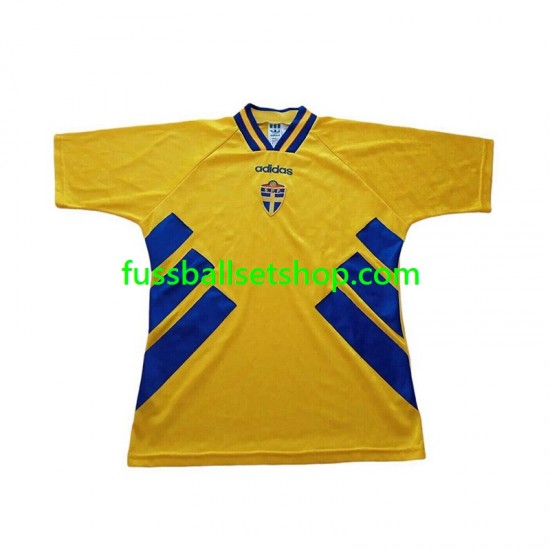 Günstige Fußball Trikotsatz Schweden Retro Herren Heimtrikot 1994 Kurzarm