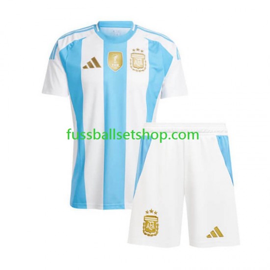 Günstige Fußball Trikotsatz Argentinien Copa America 2024 Kinder Heimtrikot  Kurzarm
