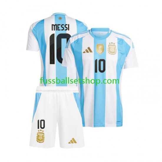 Günstige Fußball Trikotsatz Argentinien Lionel Messi 10 Copa America 2024 Kinder Heimtrikot  Kurzarm