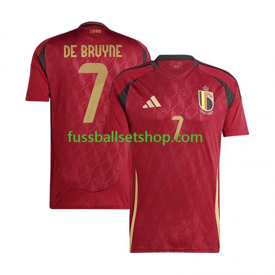 Günstige Fußball Trikotsatz Belgien De Bruyne 7 Herren Heimtrikot Euro 2024 Kurzarm