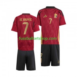 Günstige Fußball Trikotsatz Belgien De Bruyne 7 Kinder Heimtrikot Euro 2024 Kurzarm