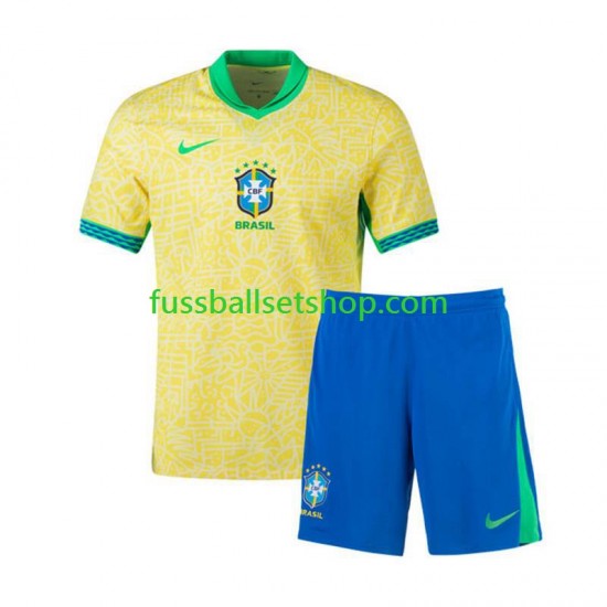 Günstige Fußball Trikotsatz Brasilien Copa America 2024 Kinder Heimtrikot  Kurzarm