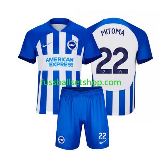 Günstige Fußball Trikotsatz Brighton Hove Albion Mitoma 22 Kinder Heimtrikot 2023-2024 Kurzarm