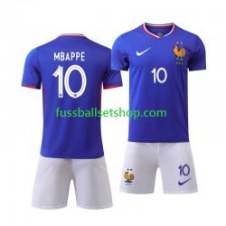 Günstige Fußball Trikotsatz Frankreich Mbappé Kylian 10 Kinder Heimtrikot Euro 2024 Kurzarm