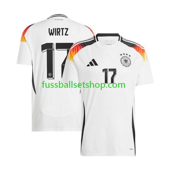 Günstige Fußball Trikotsatz Deutschland Florian Wirtz 17 Herren Heimtrikot Euro 2024 Kurzarm