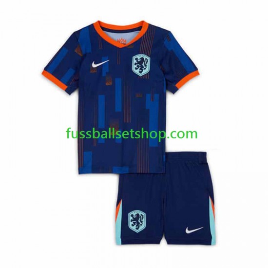 Günstige Fußball Trikotsatz Niederlande Kinder Auswärtstrikot Euro 2024 Kurzarm